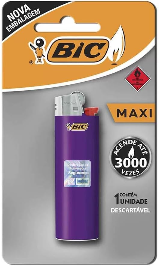 Isqueiro Descartável Maxi BIC Cores Sortidas 1 Unidade 1