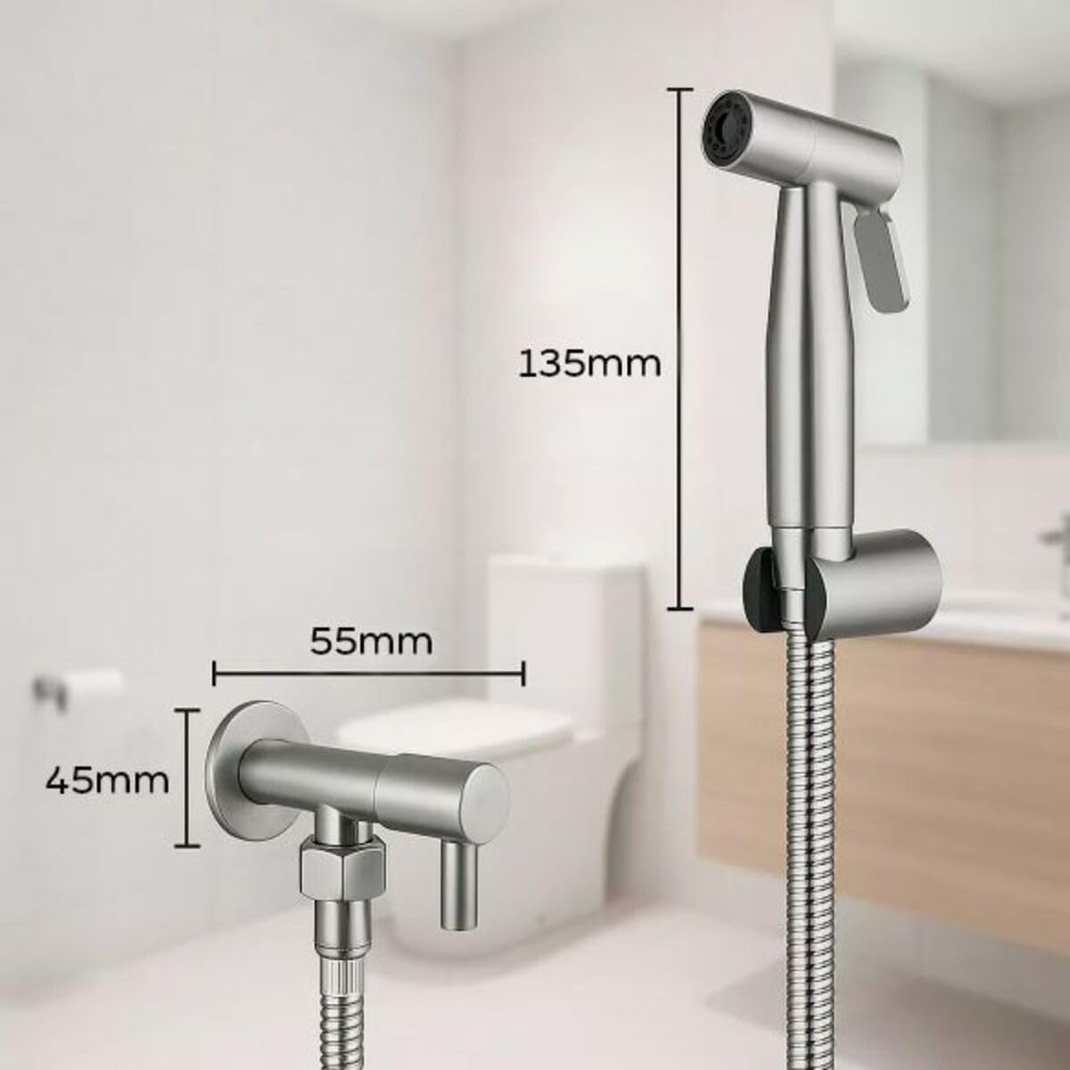 Ducha Higiênica Dourada 1/4 Volta Luxo Gatilho Inox 304 2