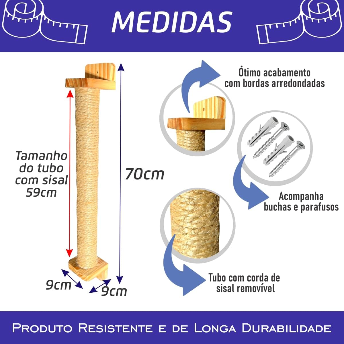 Arranhador para Gatos Vertical de Parede 3