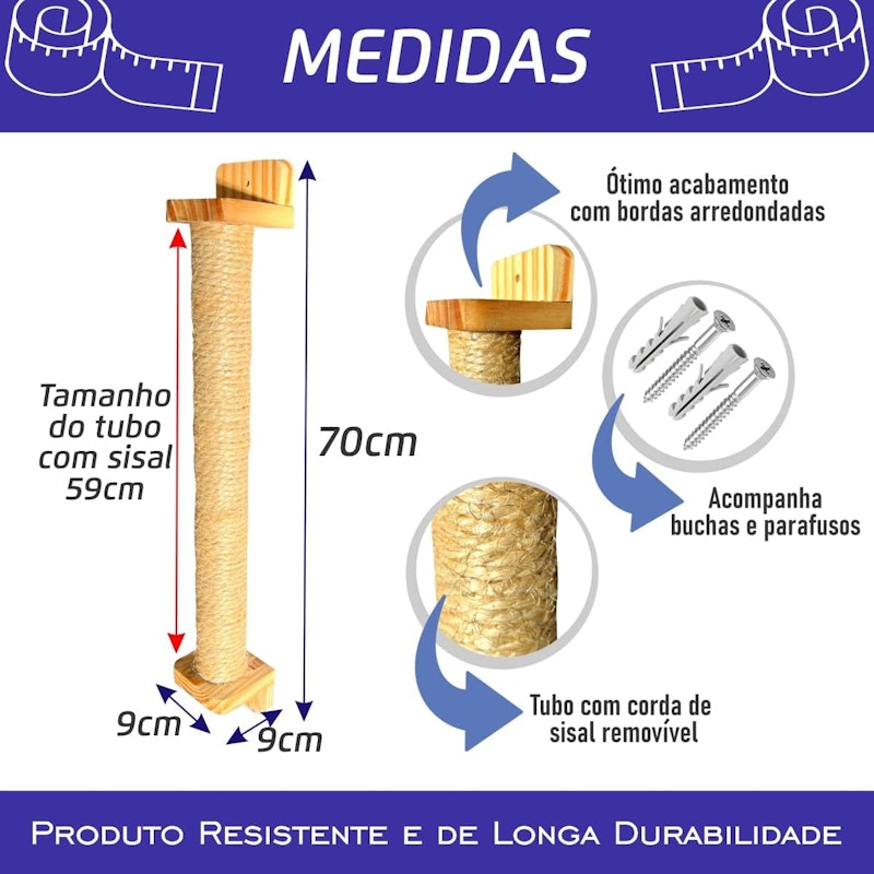 Arranhador para Gatos Vertical de Parede 3