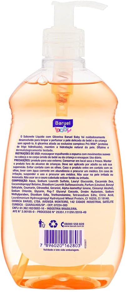 Sabonete Infantil Líquido Glicerina 400ml – Baruel Baby 2