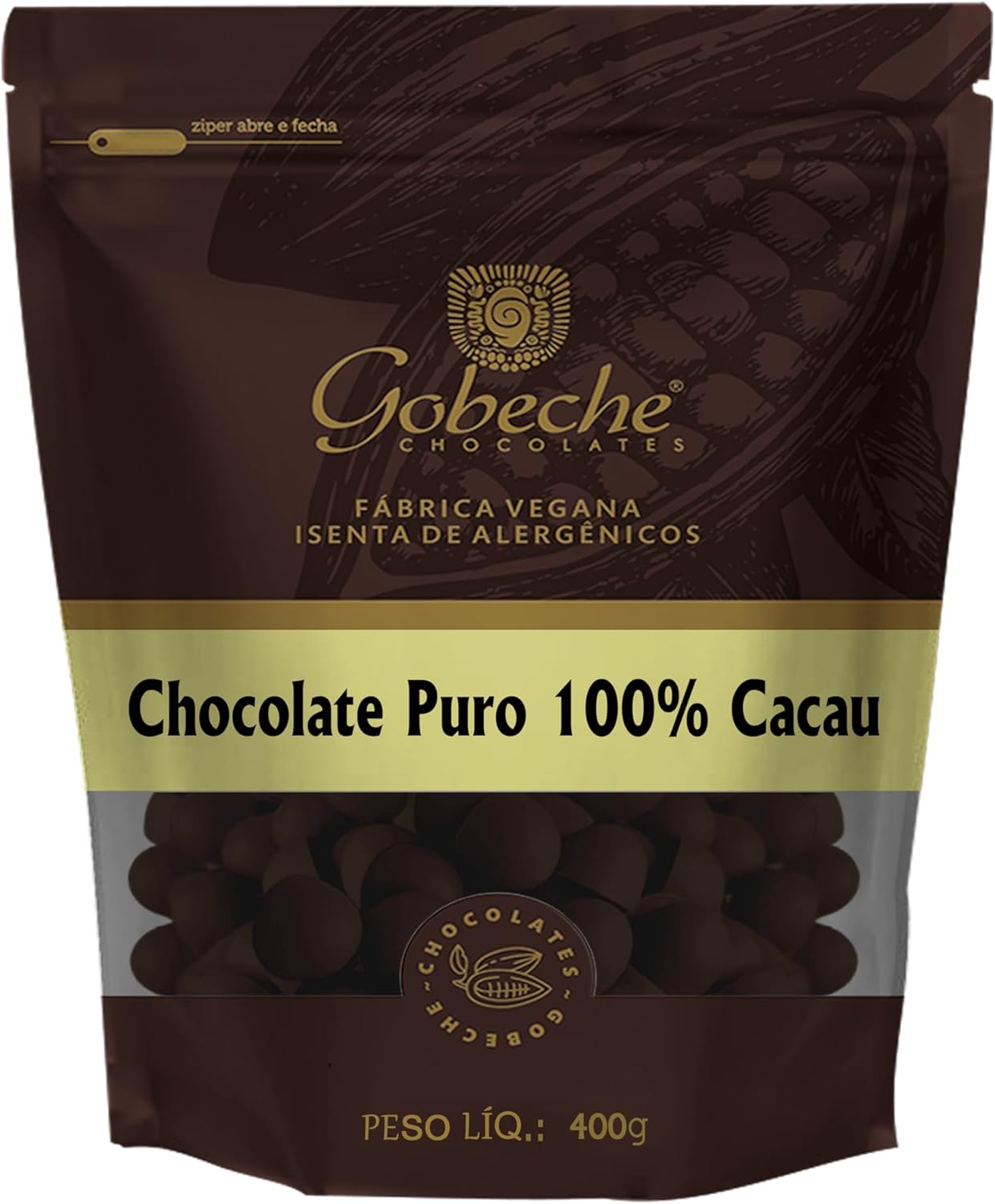 Gotas Chocolate Puro 100% Cacau Gobeche 1