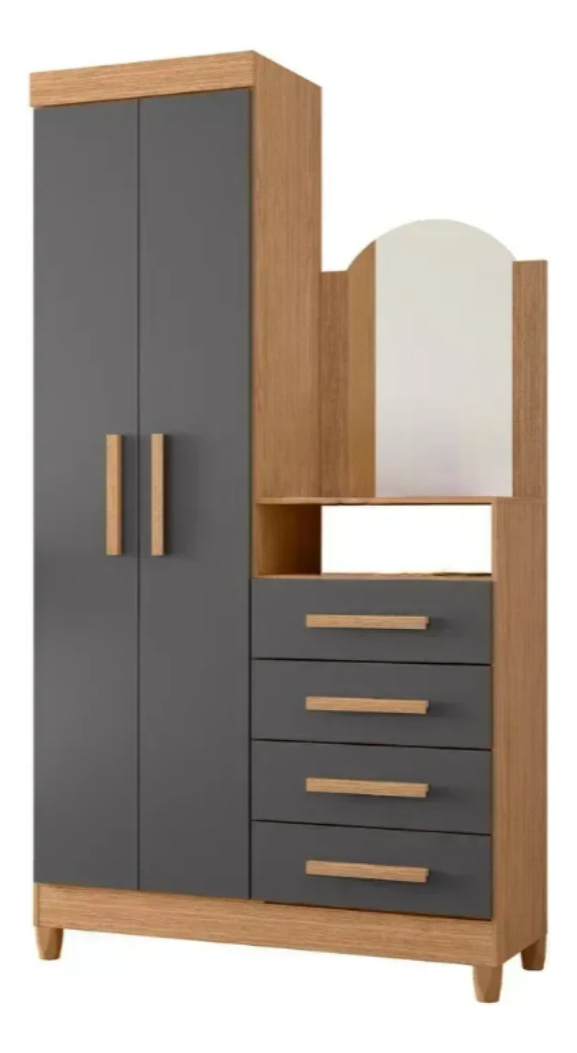 Guarda-Roupa com Cômoda 2 Portas e 4 Gavetas Capri 1