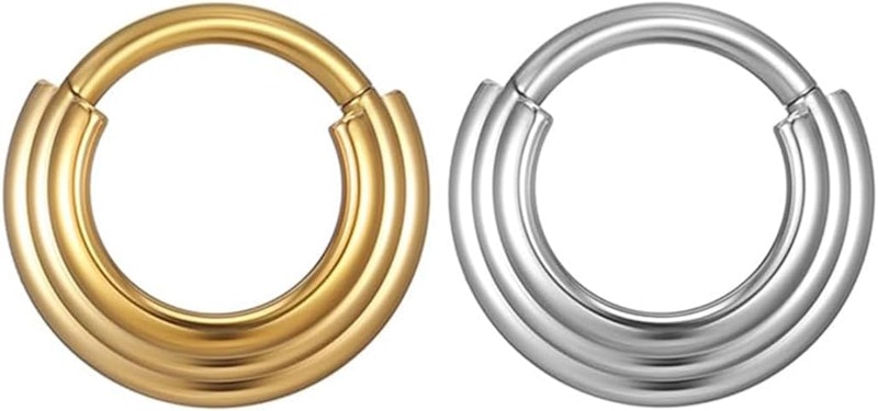 Piercing Nariz Argola de Titânio 3 Fileiras 1