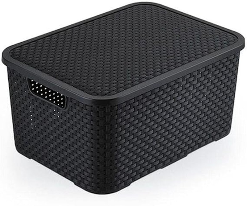 Organizador Rattan com Tampa Preto 20 L 1