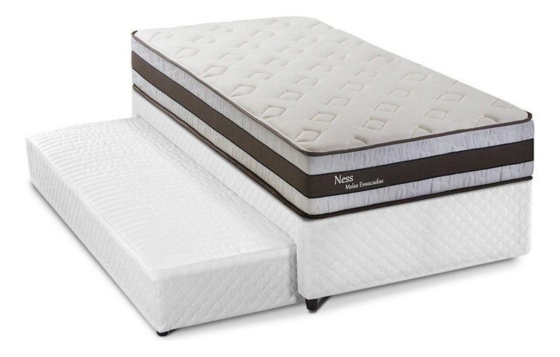 Bicama Box Solteiro com Cama Auxiliar Herval Ness Molas Ensacadas 1