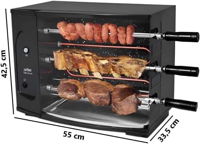 Assador Elétrico Rotativo 3 Espetos Vitta Smart 4