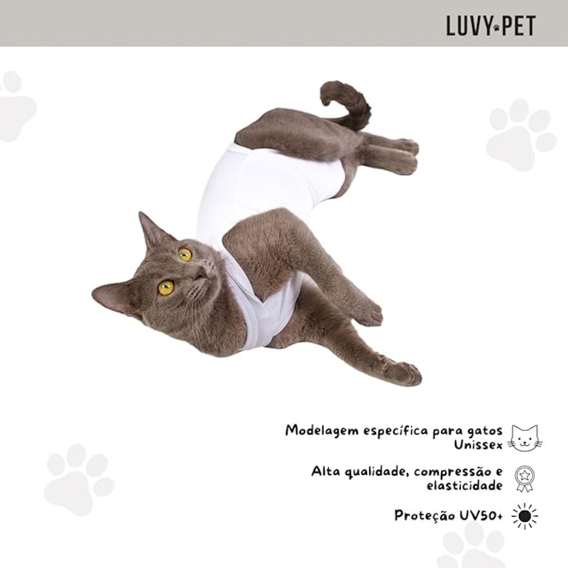 Roupa para Gato Pós-Cirúrgica Castração 4