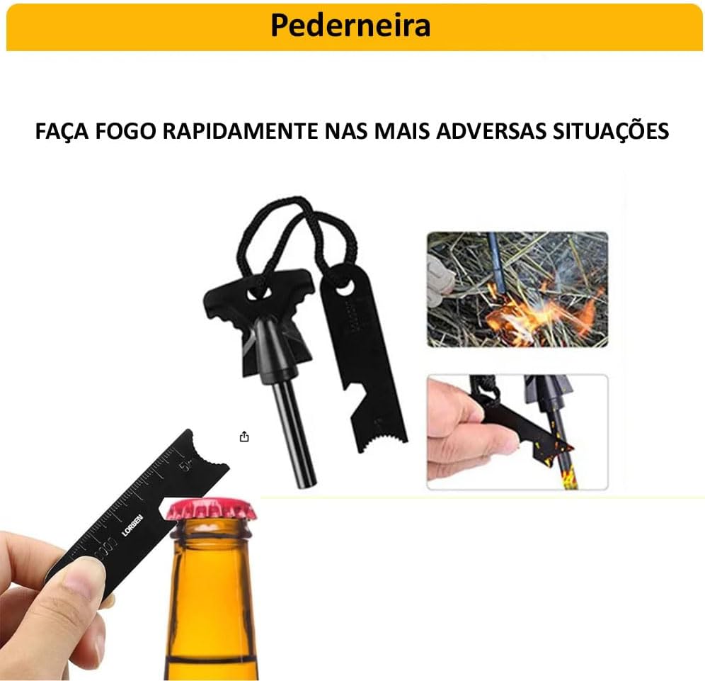 Kit de Sobrevivência Estojo Pesca Acampamento Fogo 5