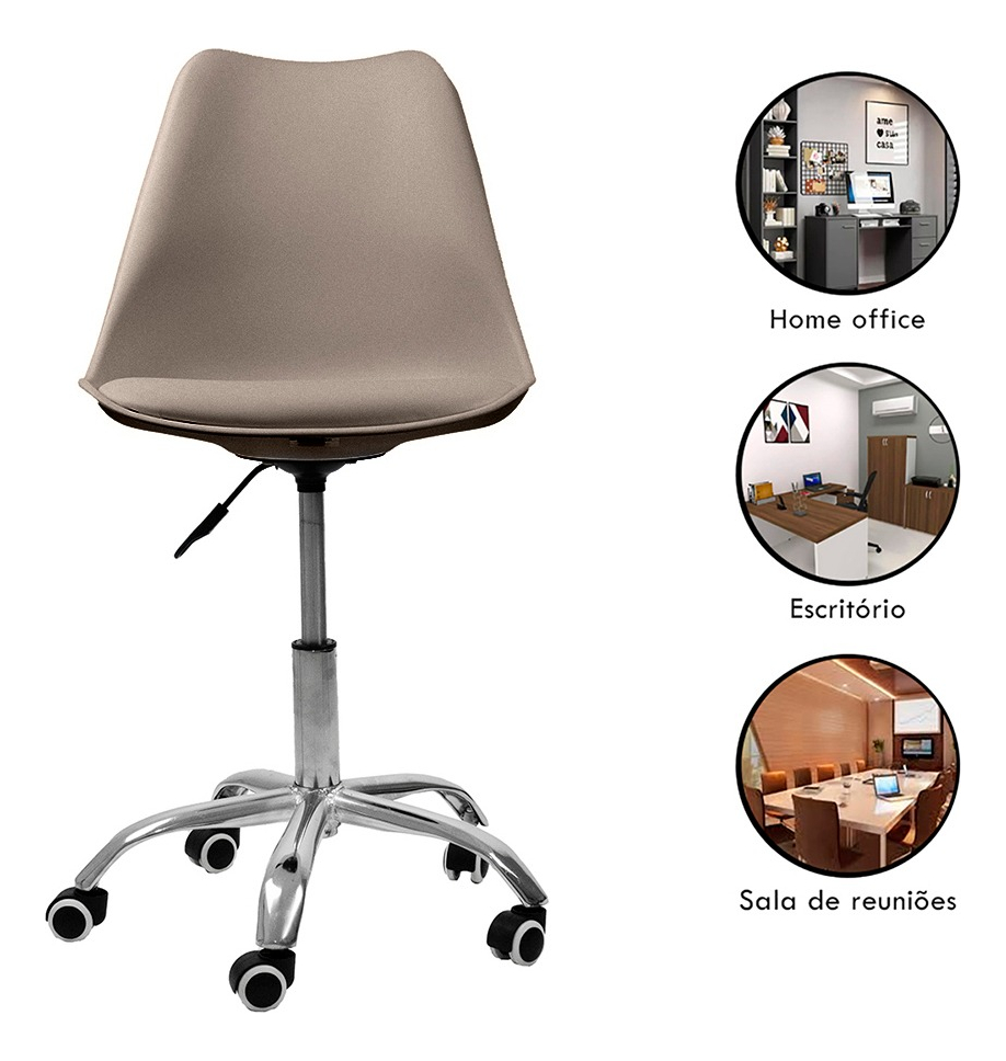 Cadeira Saarinen Office Cromado CX 1 PP Nude 4