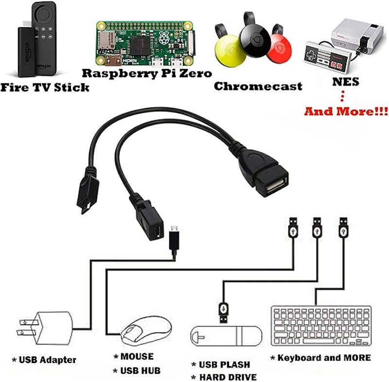 Adaptador Micro USB para USB 2 em 1 (Cabo OTG + Cabo de Alimentação) 3
