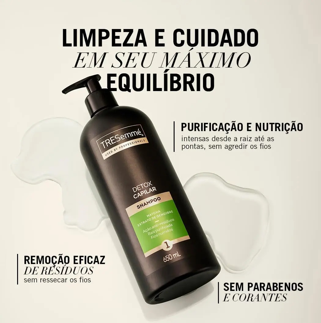 Shampoo TRESemmé Detox Capilar 4
