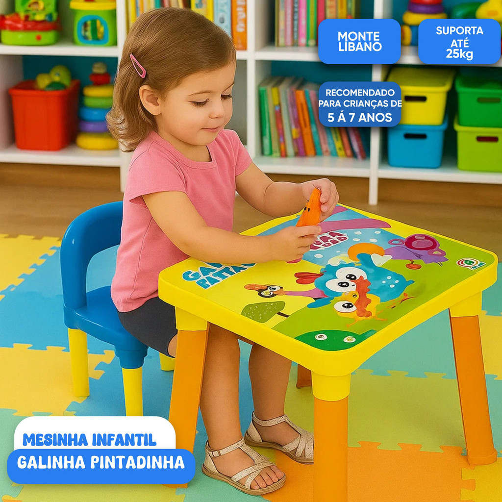 Minha Mesinha com Cadeira Galinha Pintadinha Mini  2