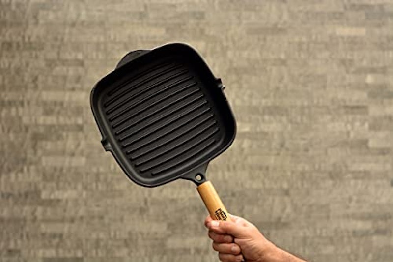 Frigideira Grill Quadrada Cabo de Madeira 3