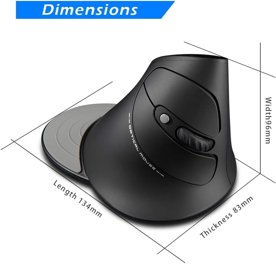 Zelotes Mouse Vertical sem Fio Design Ergonômico 2021 5