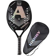 Raquete de Beach Tennis Profissional de Fibra de Carbono 3K e Bolsa