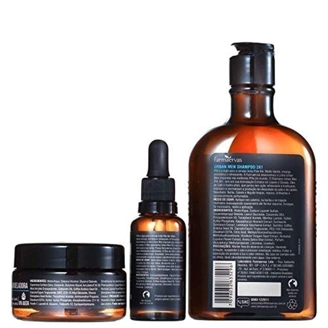Kit para Barba, Cabelo e Bigode Urban Men 3