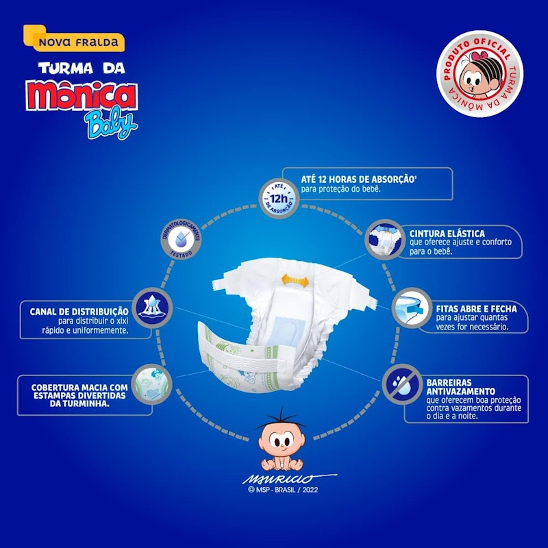 Fralda Turma da Mônica Baby Recém-Nascido 2