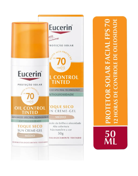 Protetor Solar Facial Oil Control Cor Média FPS 70 2