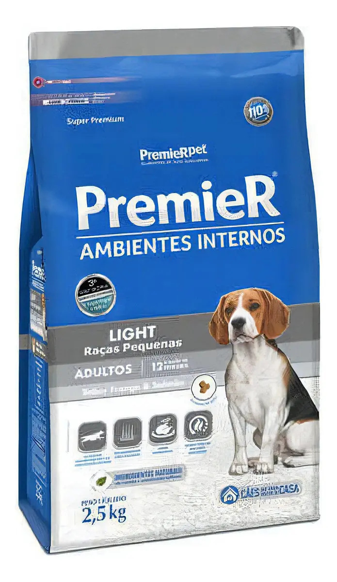 PremieR Ambientes Internos Cães Adultos Porte Pequeno Frango e Salmão Light 2