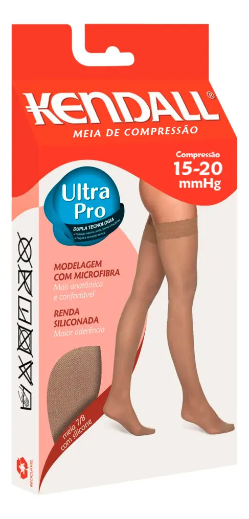 Meia Kendall 7/8 15-20 mmhg com Silicone e Ponteira 2
