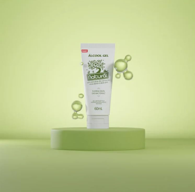 Álcool Gel com Extratos Orgânicos de Camomila, Erva-Doce e Aloe Vera 3