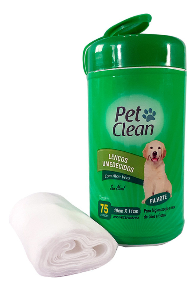 Lenço Umedecido Filhotes Pet Clean 2