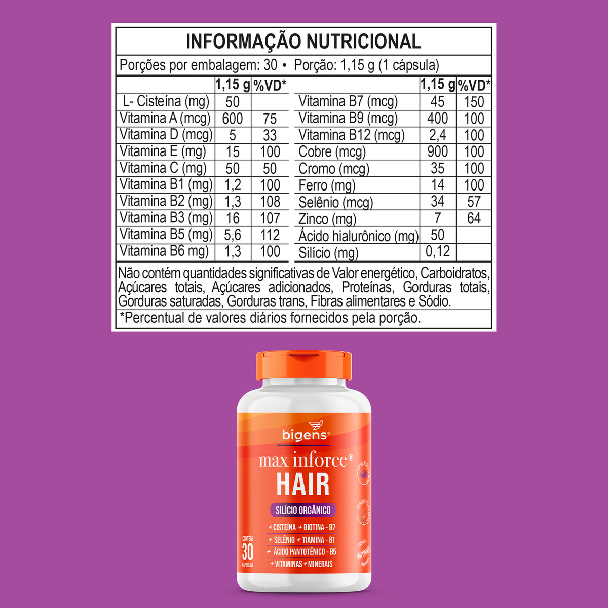Max Inforce Hair Silício Orgânico 2