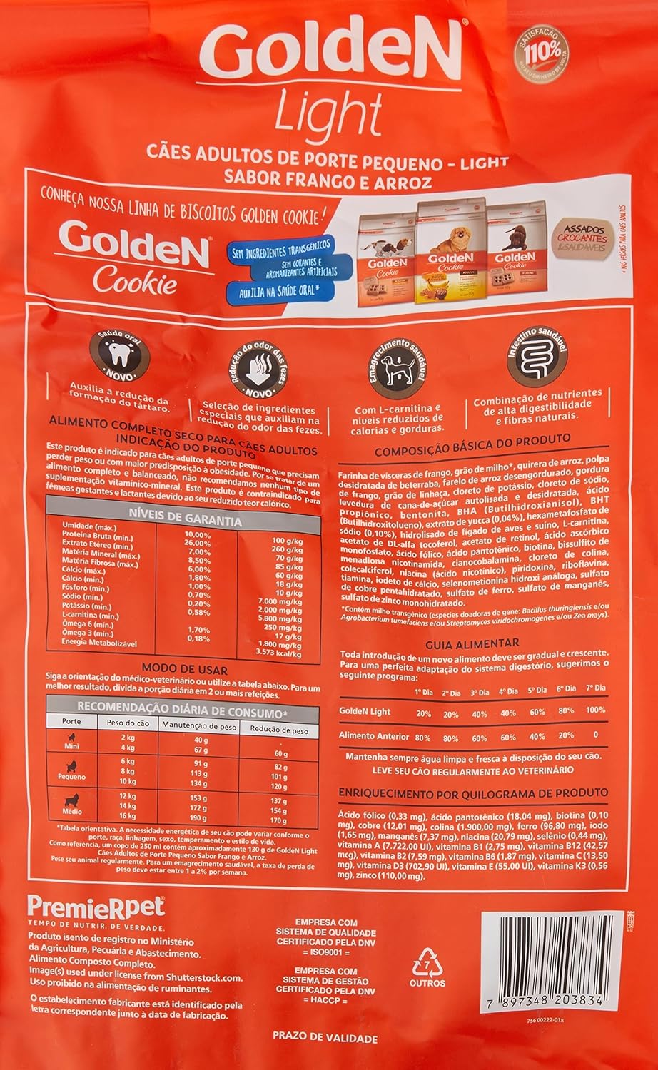 GoldeN Formula Cães Adultos Porte Pequeno Frango & Arroz Light 3