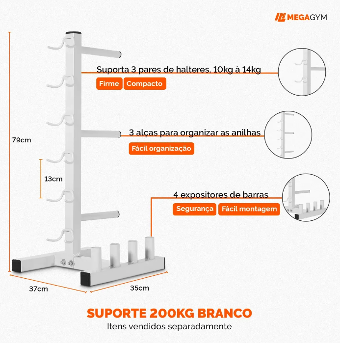 Suporte Expositor de Anilhas Barras e Halteres 200 Kg 3