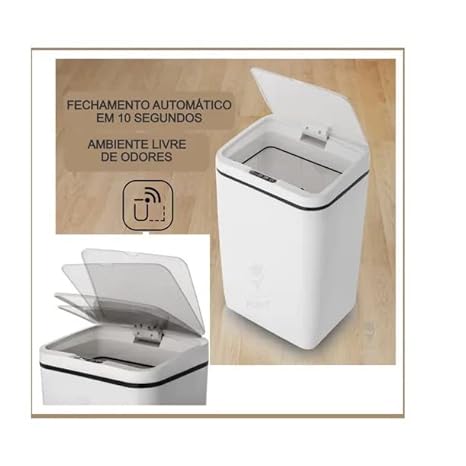 Lixeira Automática Inteligente com Sensor Branca 15 L 2