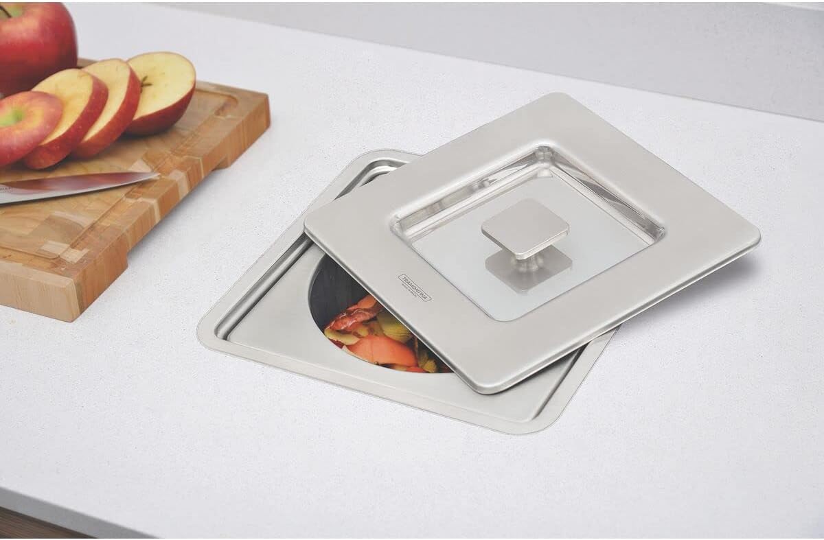 Lixeira de Embutir Clean Square em Aço Inox com Balde Plástico 5 L 2