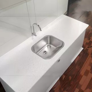Tanque Lavanderia Aço Inox Escovado 55x45 com Válvula 2