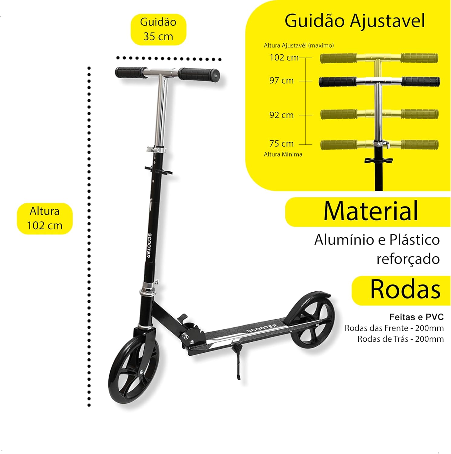 Patinete Dobrável Ajustável em Metal Spark BR 5