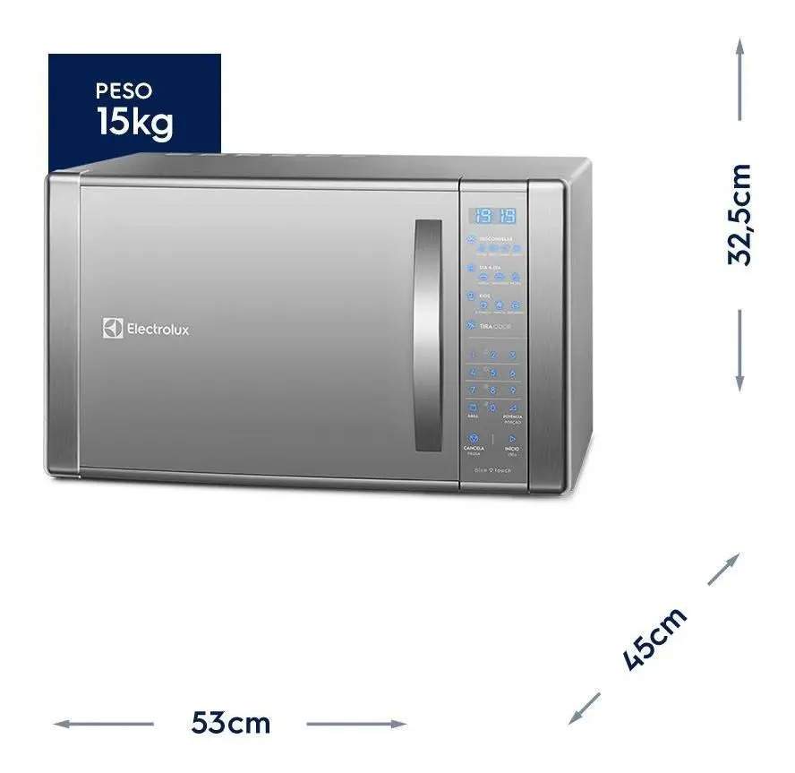 Micro-ondas Electrolux 31 L cor Inox Espelhado com Função Grill 4