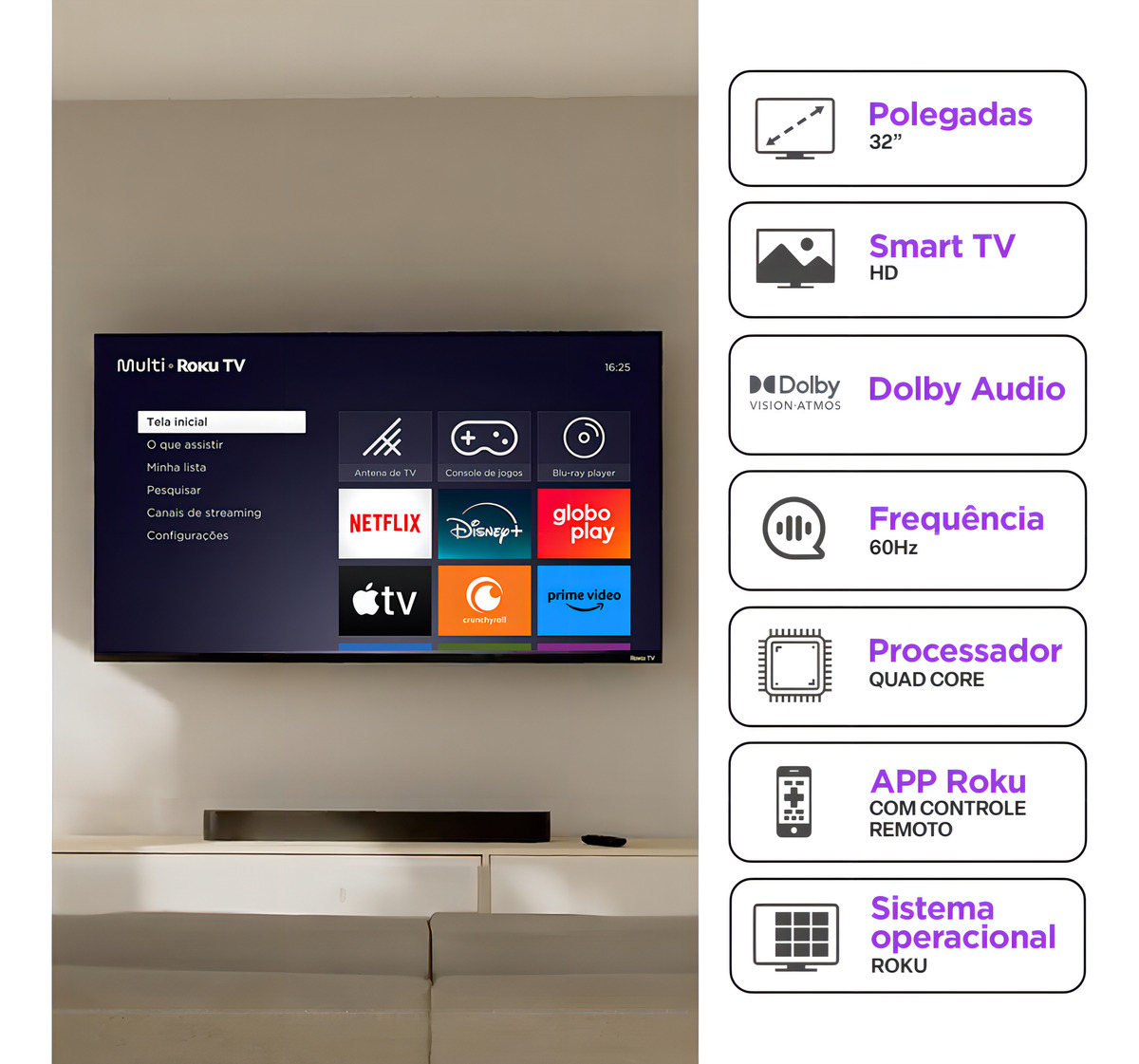 Smart TV Multi Roku 32" 2