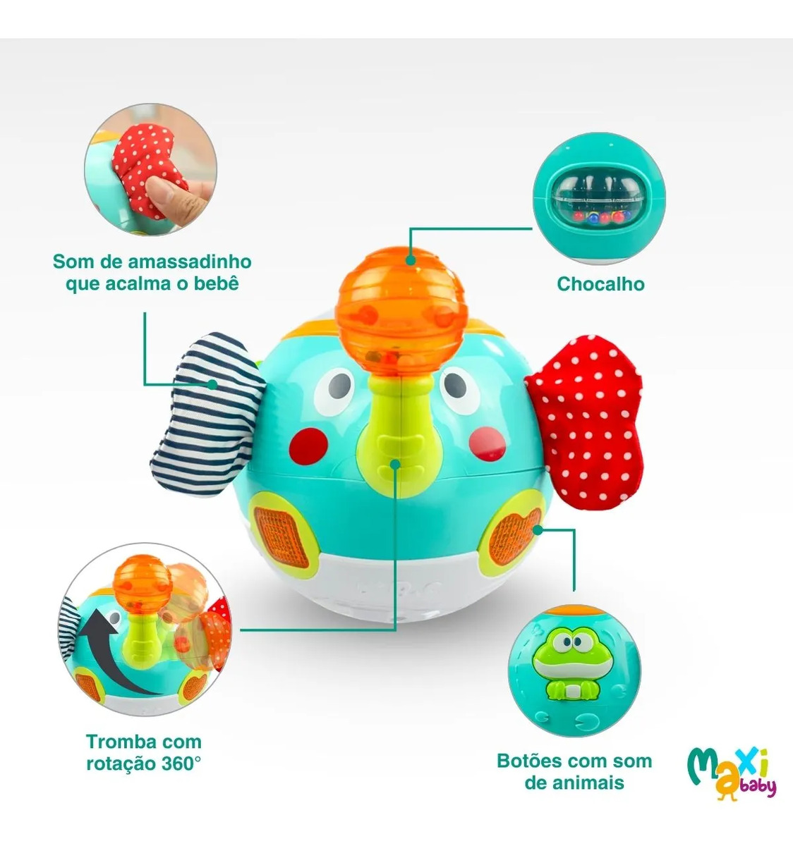 Brinquedo Educativo Bola Interativa de Atividades Maxi Baby 3