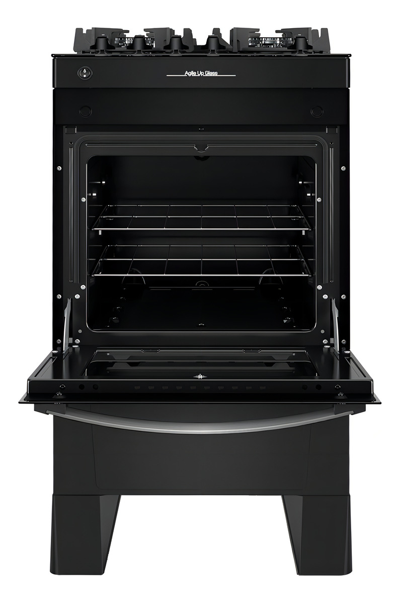 Fogão 4 Bocas Preto com Mesa de Vidro Atlas Agile Up 4