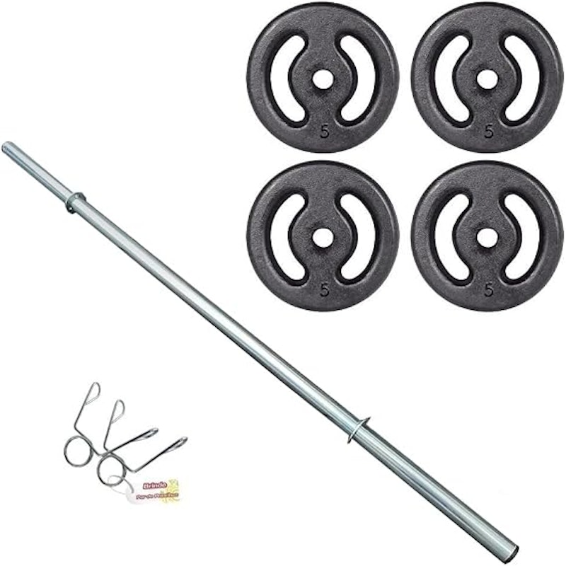 Kit 20 Kg Anilhas + 1 Barra 120 cm com Presilhas 1