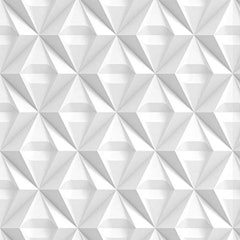 Papel de Parede 3D Branco e Cinza Triângulo