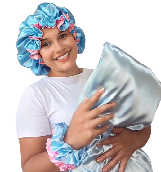 Kit Touca Difusora, Touca de Cetim, Fronhas e Xuxinha 3