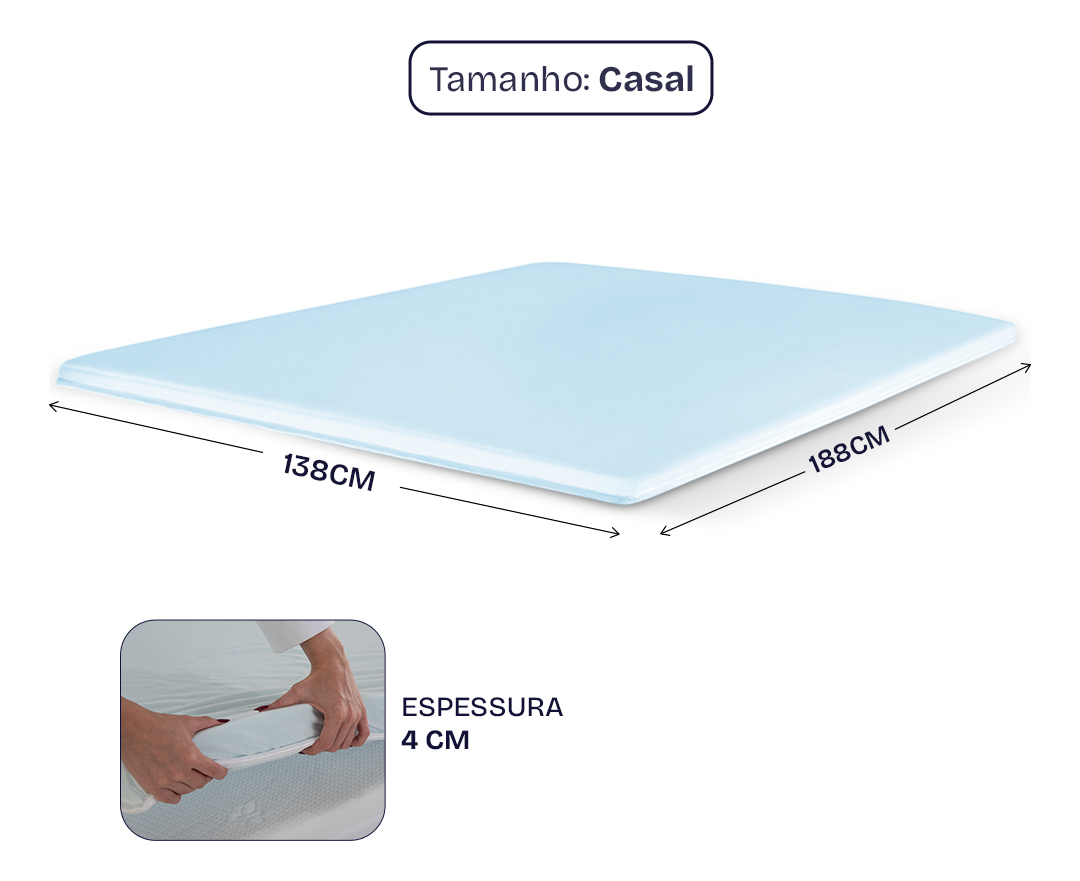 Pillow Top Casal Viscoelástico Espuma da NASA BF Colchões 5