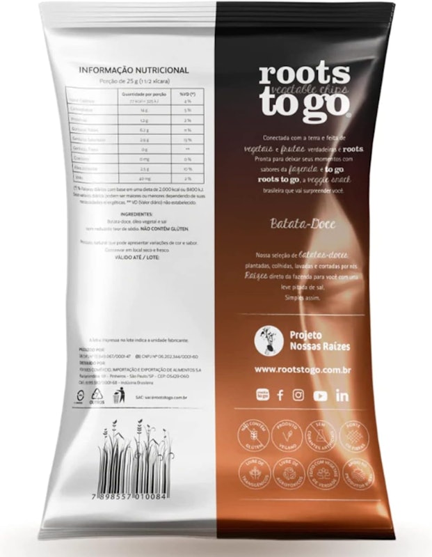Chips de Batata-Doce Roots To Go 45g 2