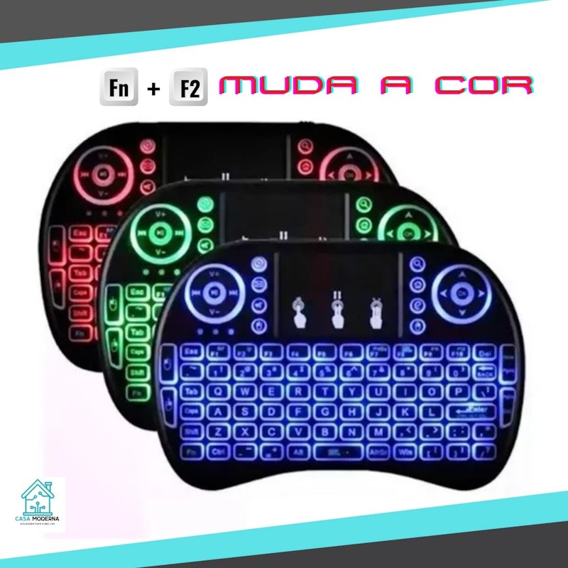 Mini Teclado Wireless LED com Touchpad 4