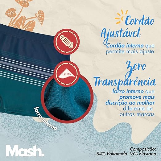Sunga Boxer Estampada com Listras  4