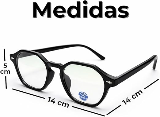 Óculos com Filtro de Luz Azul Armação Preta Hexagonal 2