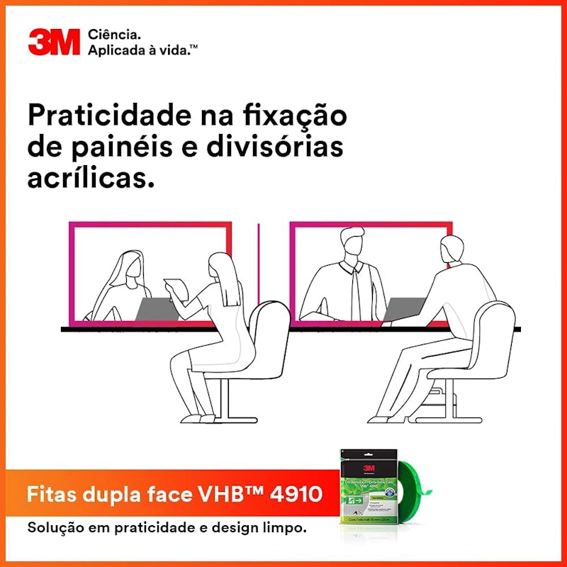 Fita 3M™ VHB™ Dupla Face de Adesivo Transferível 3
