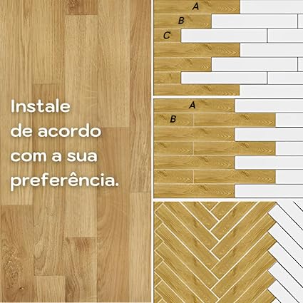 Piso Vinílico Adesivo Autocolante Régua Madeira Antiderrapante Lavável Moderno Caixa 36 Peças 5 m² 5