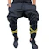 ART STILLO COLLECTION Calça Jogger Cargo Masculina Preta com Fitas Amarelas 1