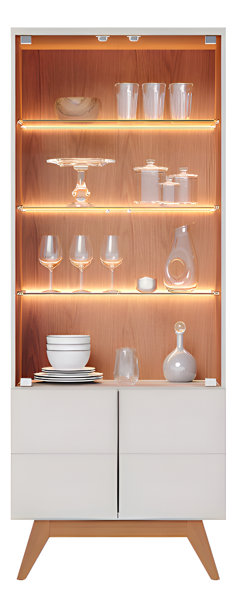 Cristaleira 2 Portas de Vidro Noronha com Led 1